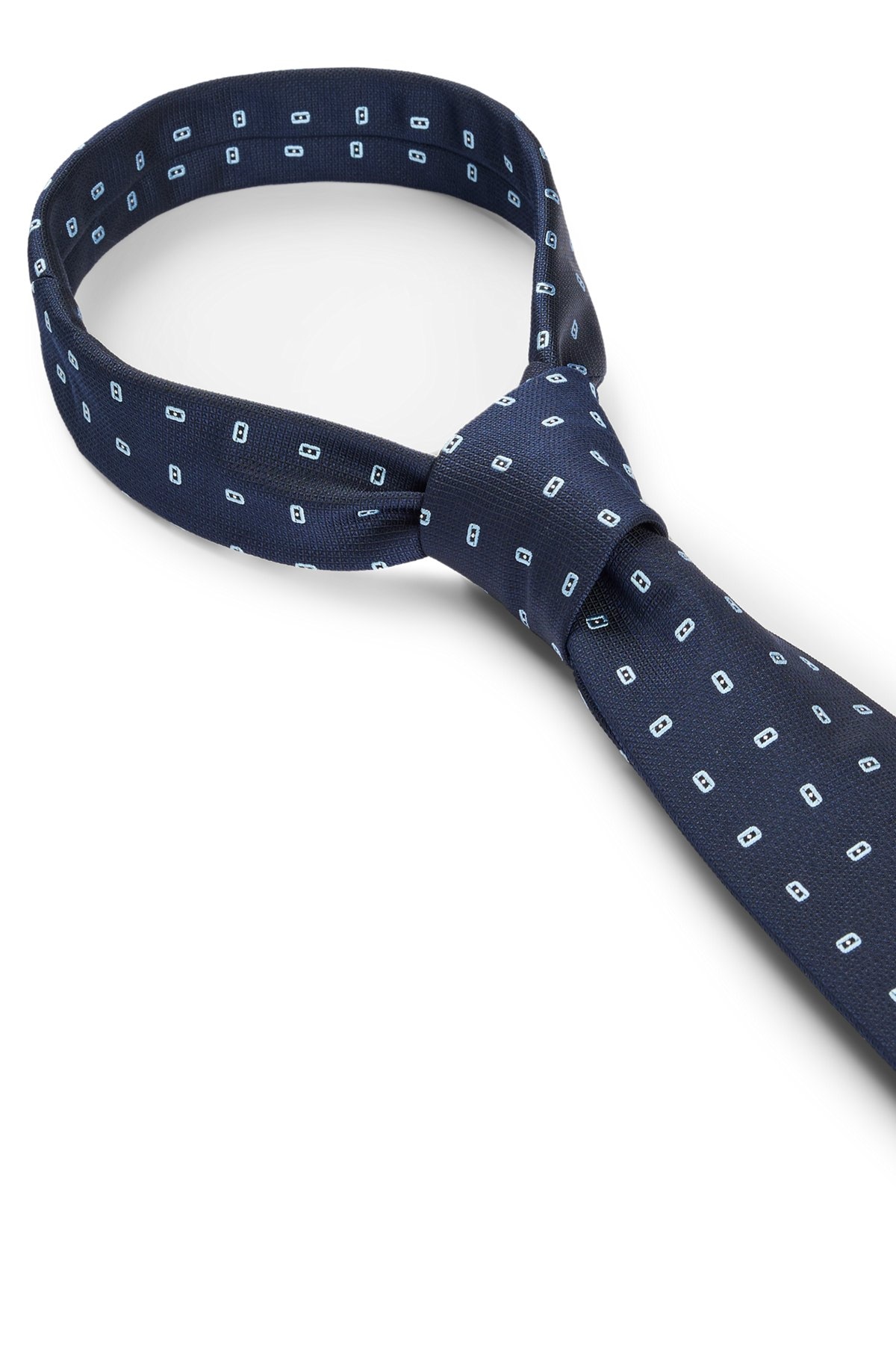 SILK-BLEND TIE WITH ALL-OVER MICRO PATTERN - 6