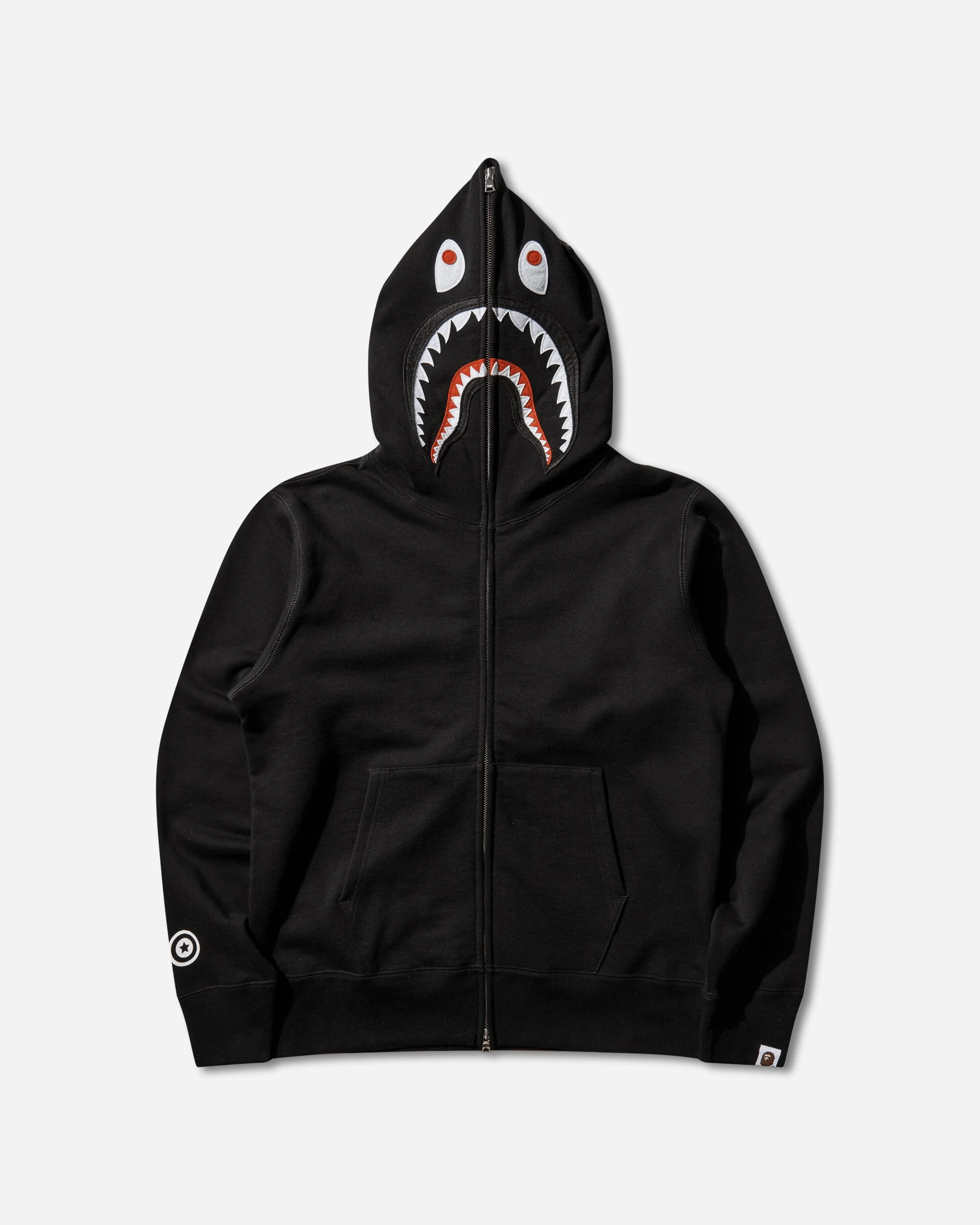 Men's Shark Full Zip Hoodie Black - 1