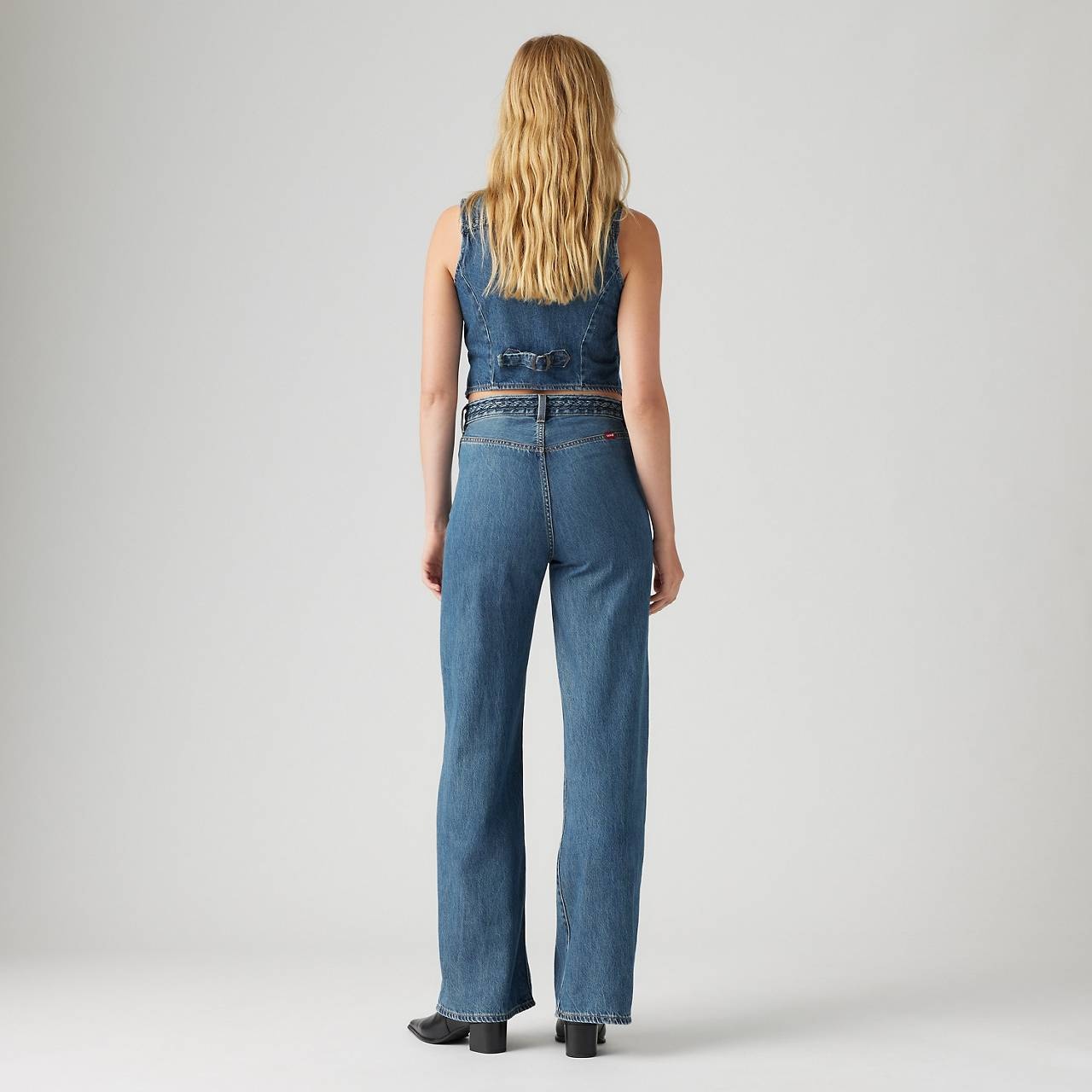 RIBCAGE WIDE LEG BRAIDED WOMEN'S JEANS - 4