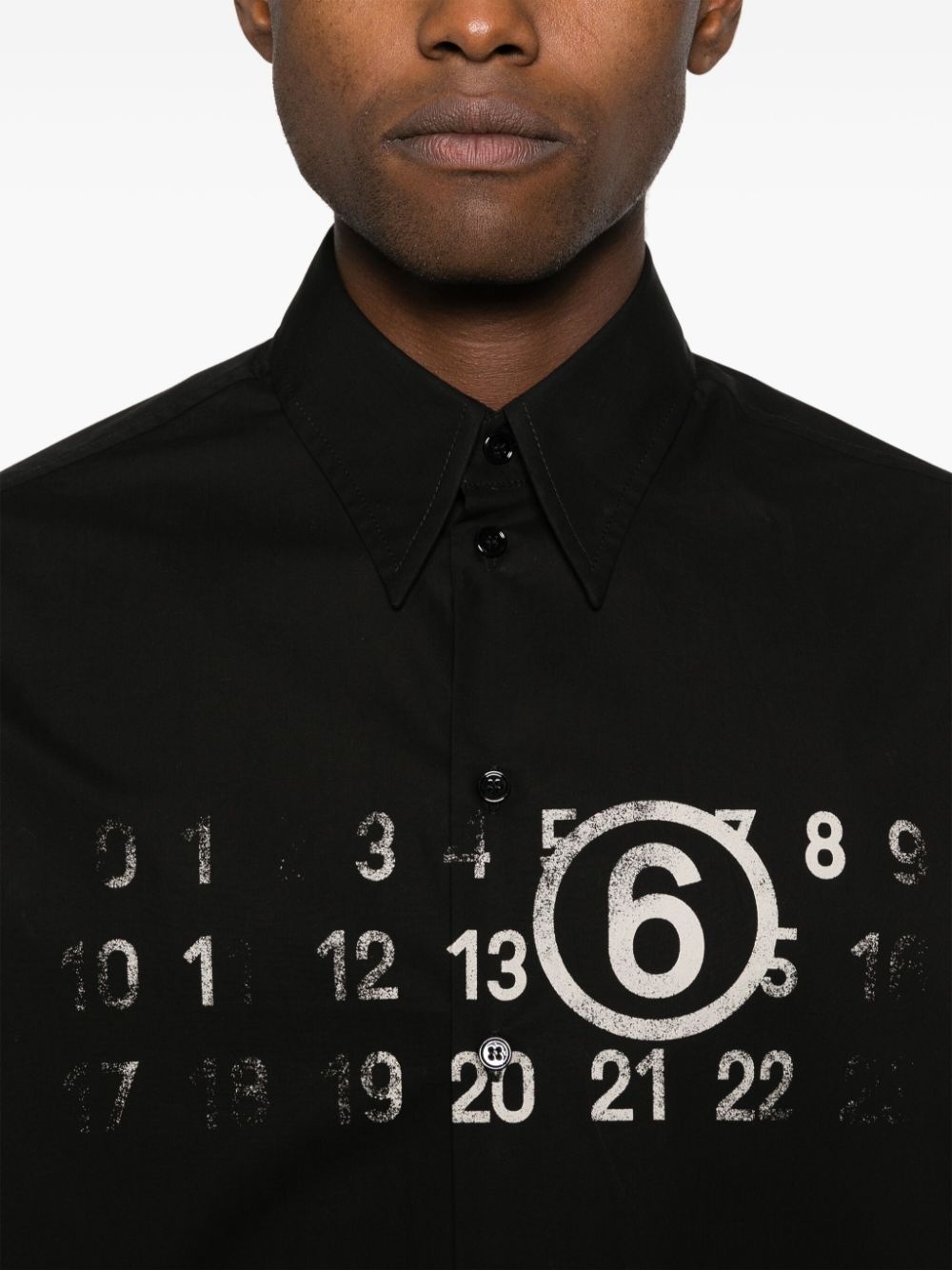 Numbers-print cotton shirt - 6