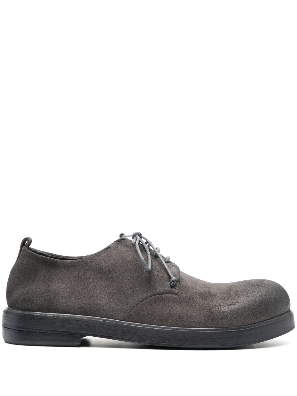 round-toe suede derby shoes - 2