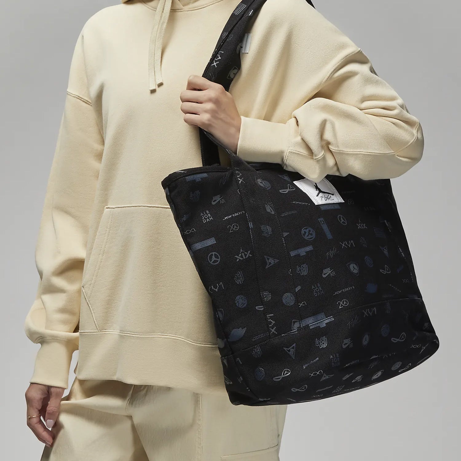 Air Jordan Flight Printed Recycled Cotton Carryall Tote 'Black' WA0785-023 - 5