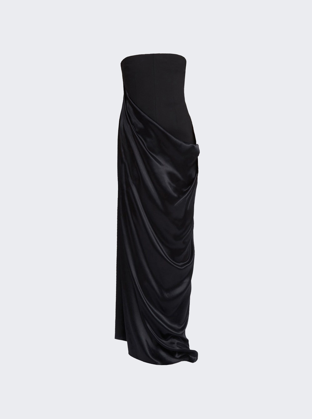 Long Color Block Dress Black and Red - 1