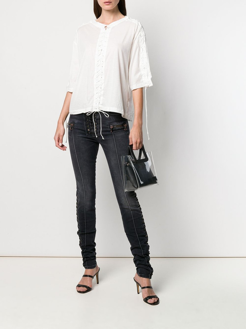 Unravel lace-up T-shirt outlook