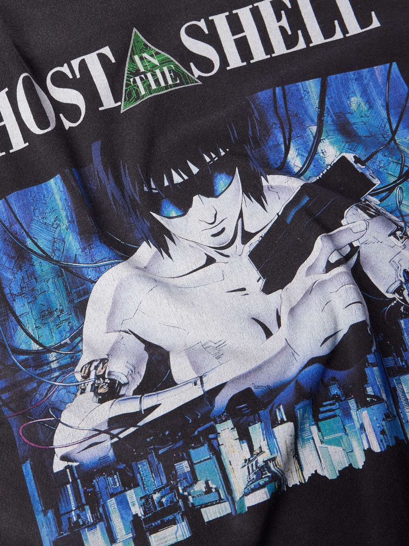 + Ghost in the Shell Distressed Printed Cotton-Jersey T-Shirt 5