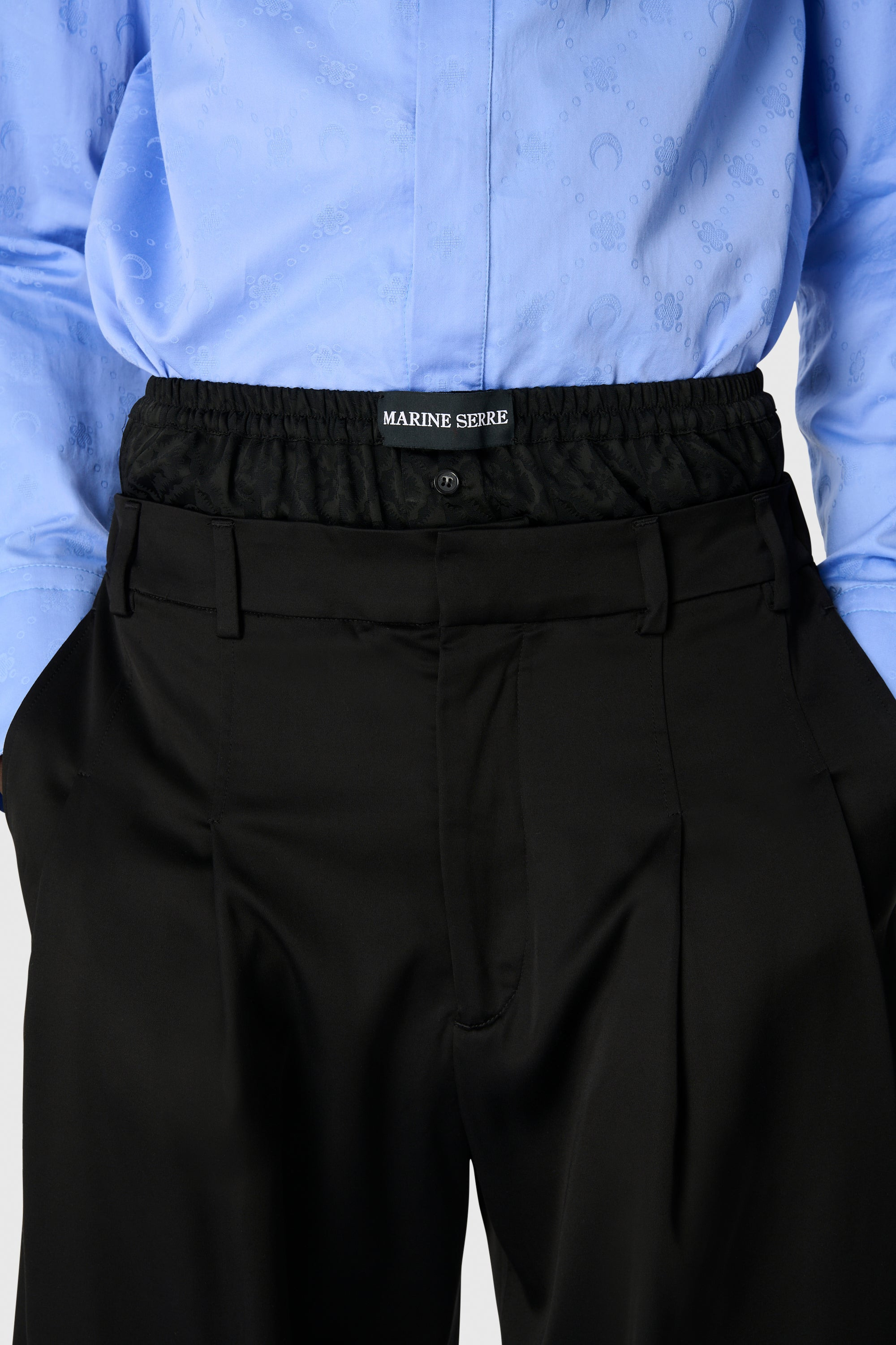 DRAPED SATIN BOXER WAISTED SHORTS - 4
