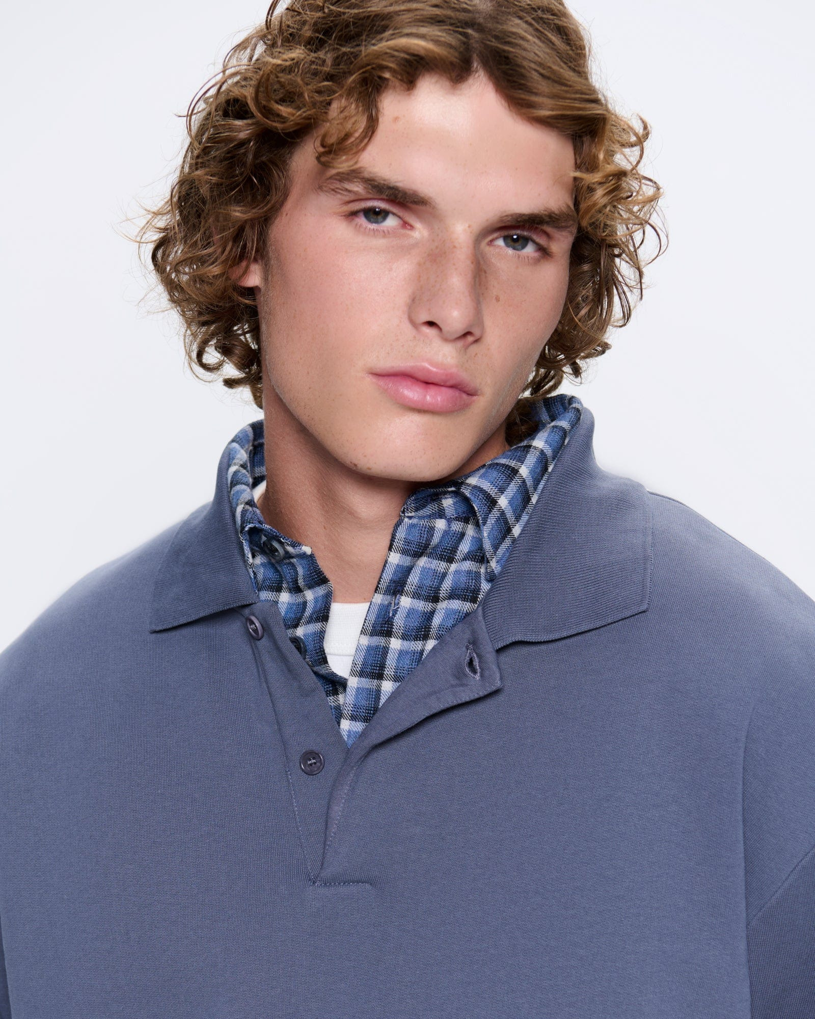 Mens DNA Heavyweight Polo Sweatshirt - Atmosphere Grey - 5