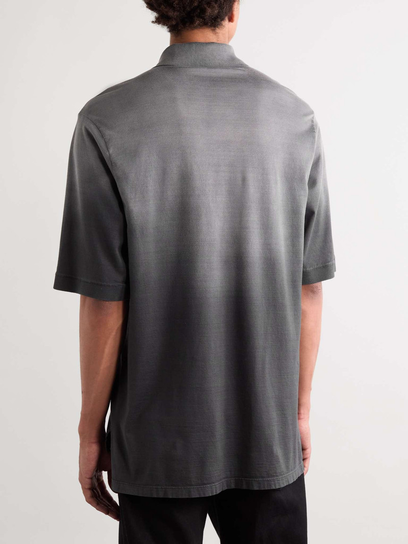 Logo-Embroidered Dégradé Cotton-Jersey Polo Shirt 3