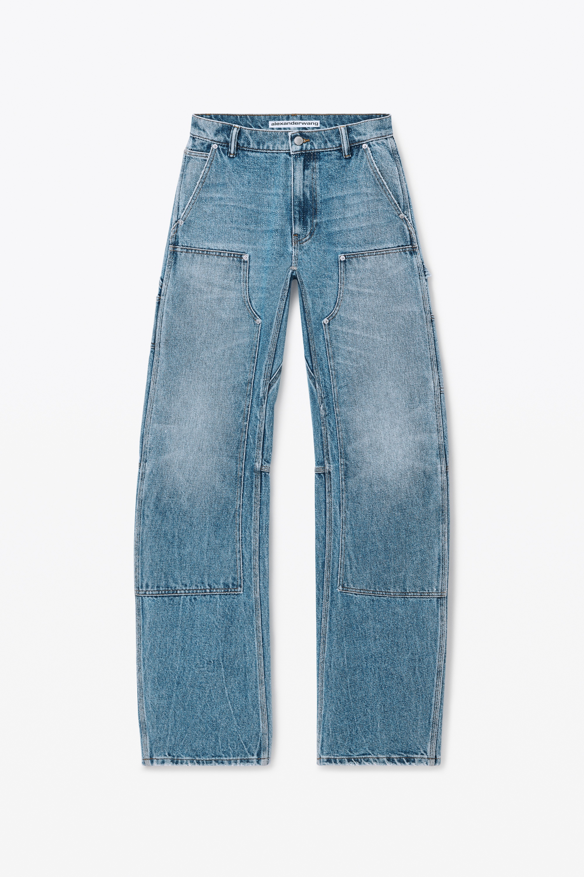 High-Waist Workwear Pant in Clear Bead Hotfix - 1