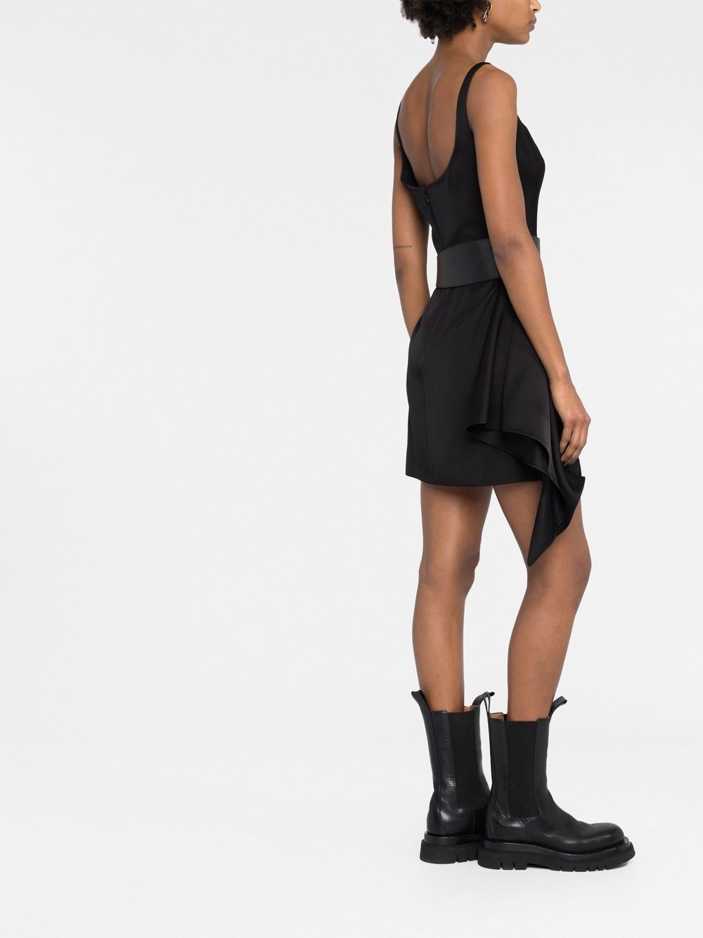 sweetheart-neck belted dress - 6