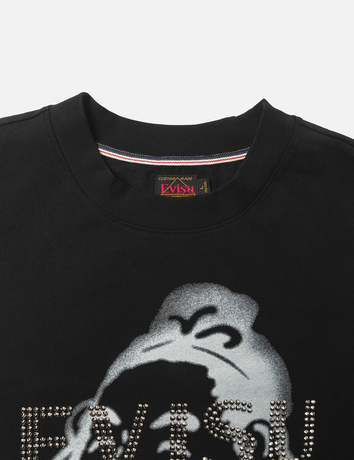 Rhinstone Logo and Godhead Print Relax Fit T-Shirt - 9