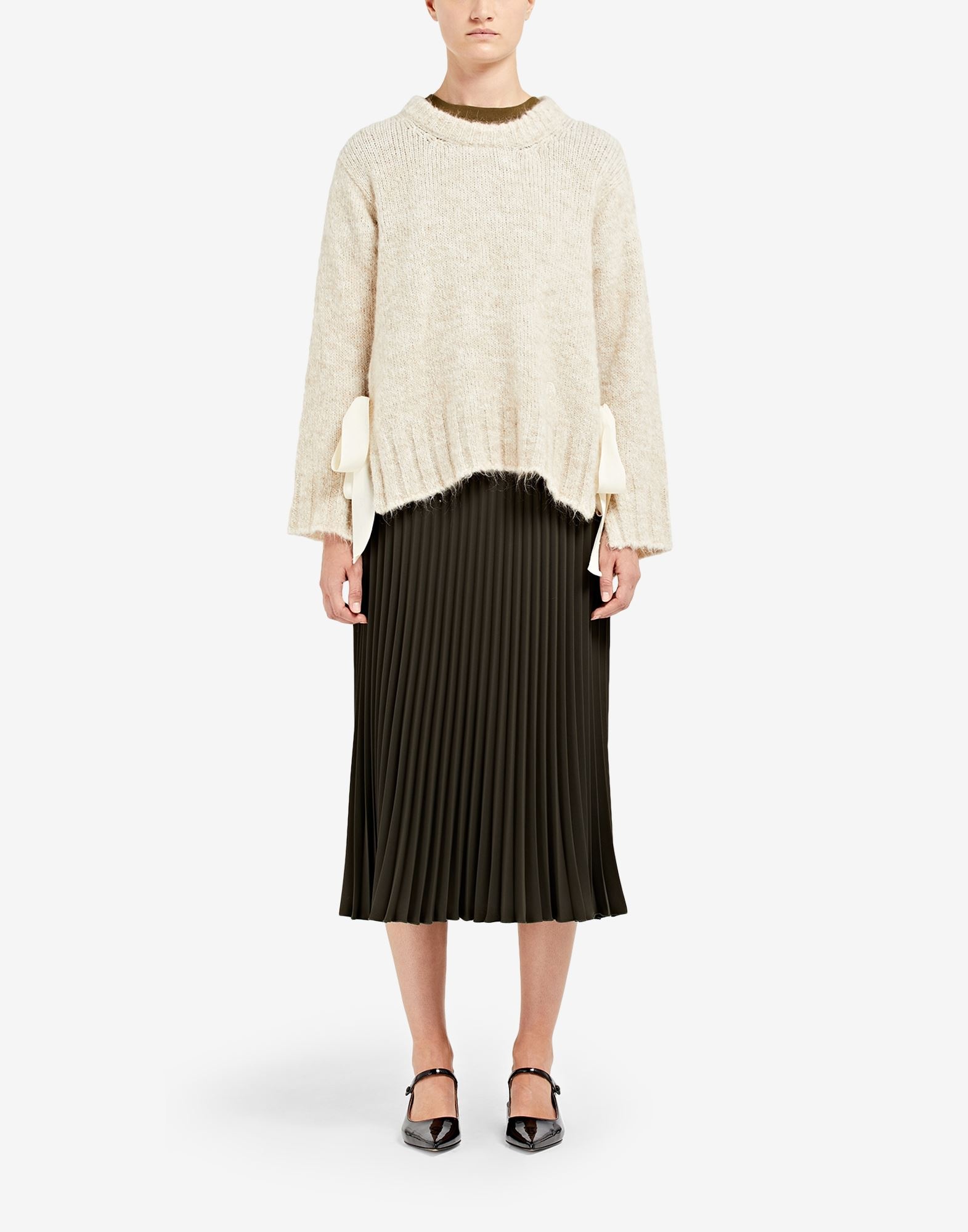 Ribbon hairy knit sweater - 2