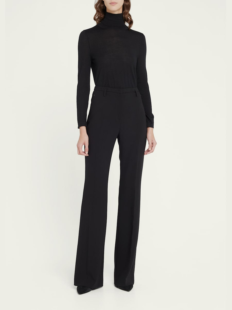 AKRIS Farrah Boot-Cut Mid-Rise Wool Pants outlook