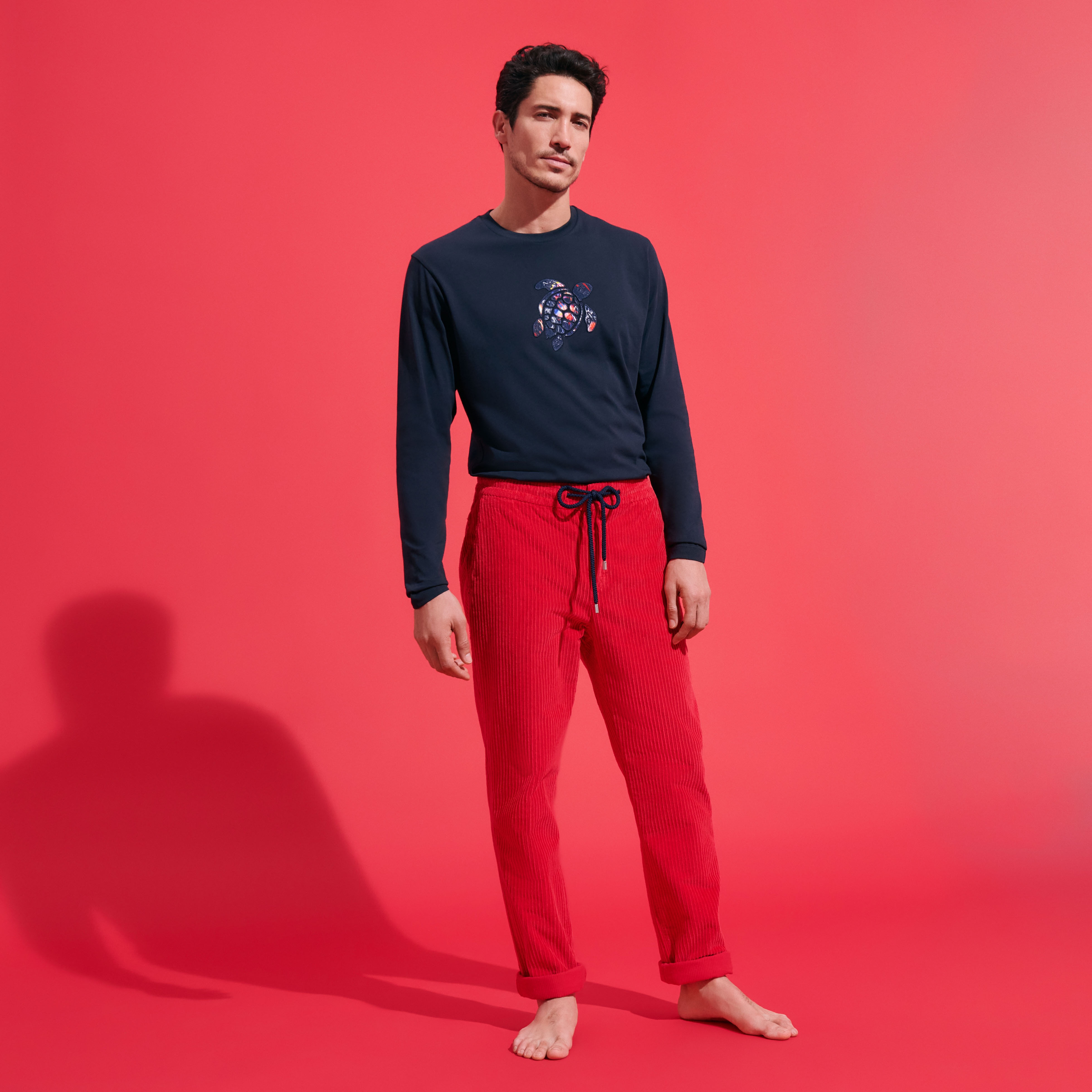 Men Velvet Elastic Waist Pants - 6