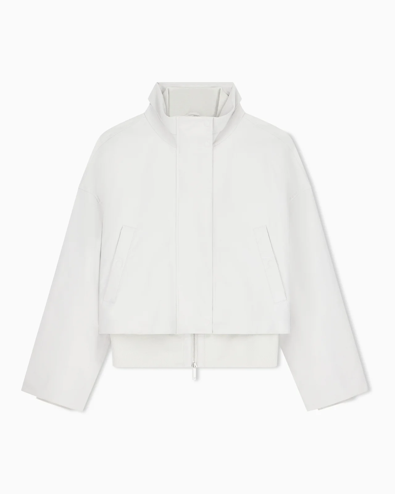 BLOUSON JACKET IN BRUSHED TECHNO COTTON WITH A METAL ZIPPER - 1