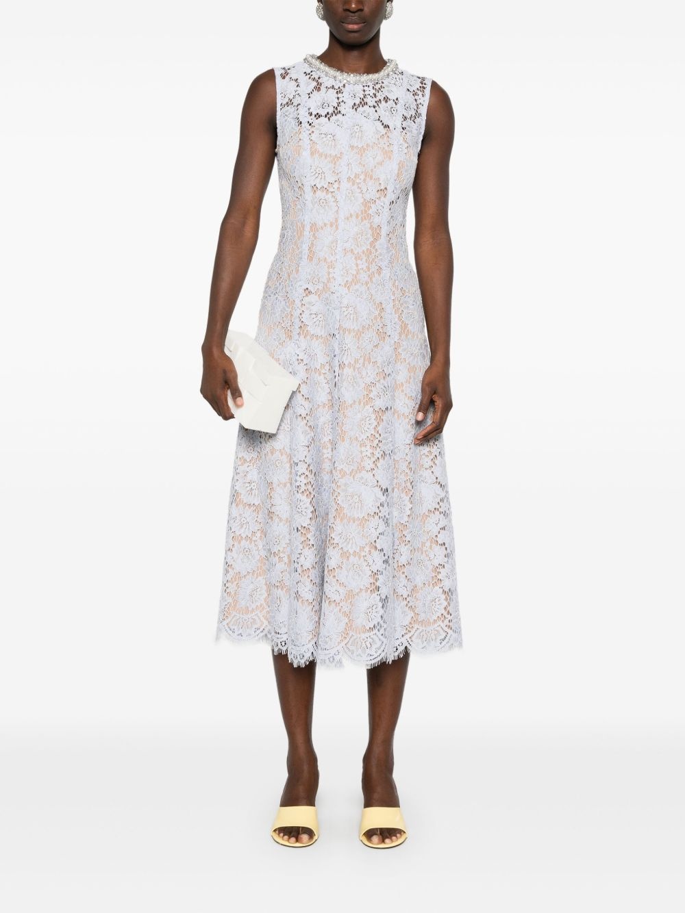 fine-lace midi dress - 2
