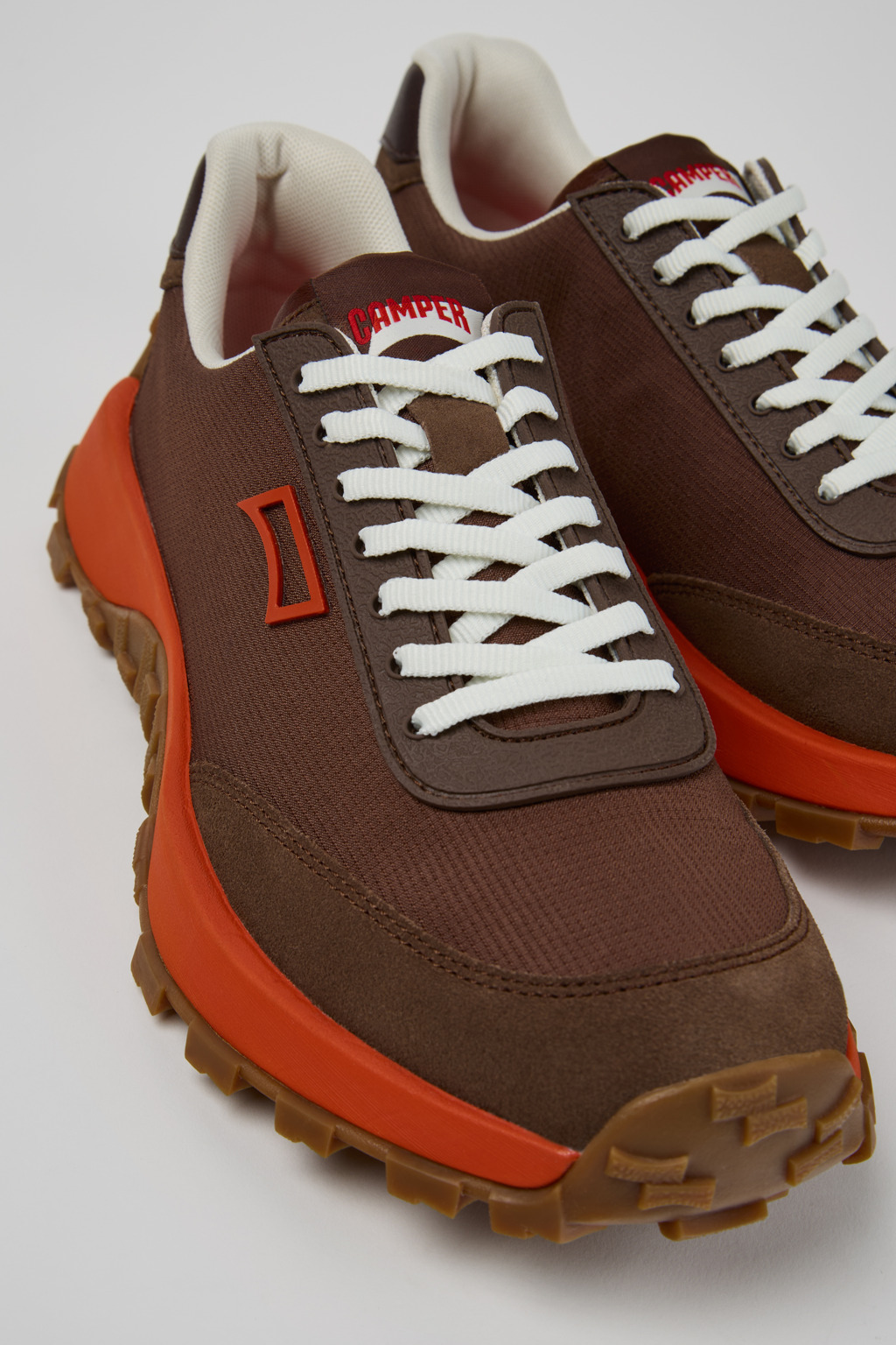 Brown Textile and Nubuk Sneakers for Men. - 2