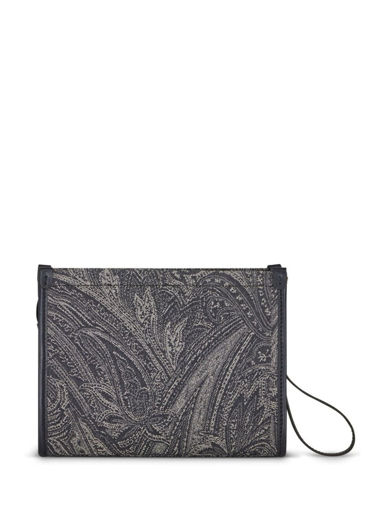 Etro Pegaso-motif paisley clutch bag outlook