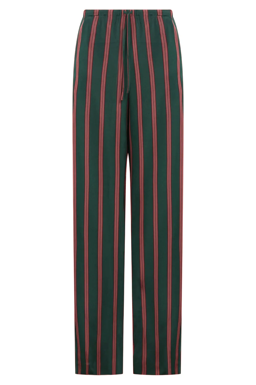 PUVIS LONG STRIPE PANT | BOTTLE GREEN/BURGUNDY - 1