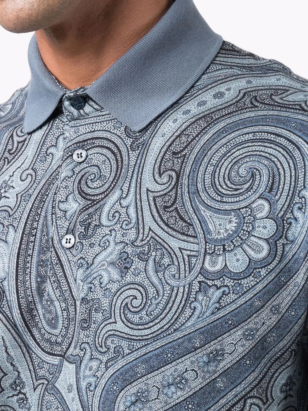 paisley-print short-sleeved polo shirt - 5