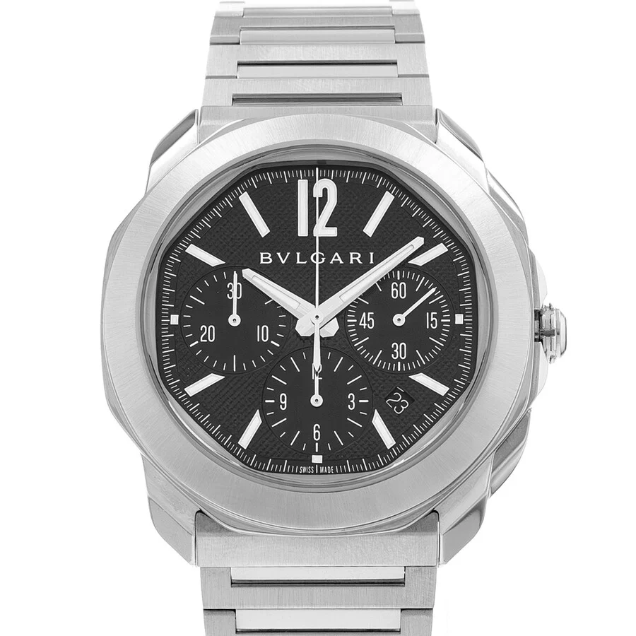 Pre-owned Bvlgari Octo Chronograph Automatic Black Dial Men's Watch OC42SCH - 1