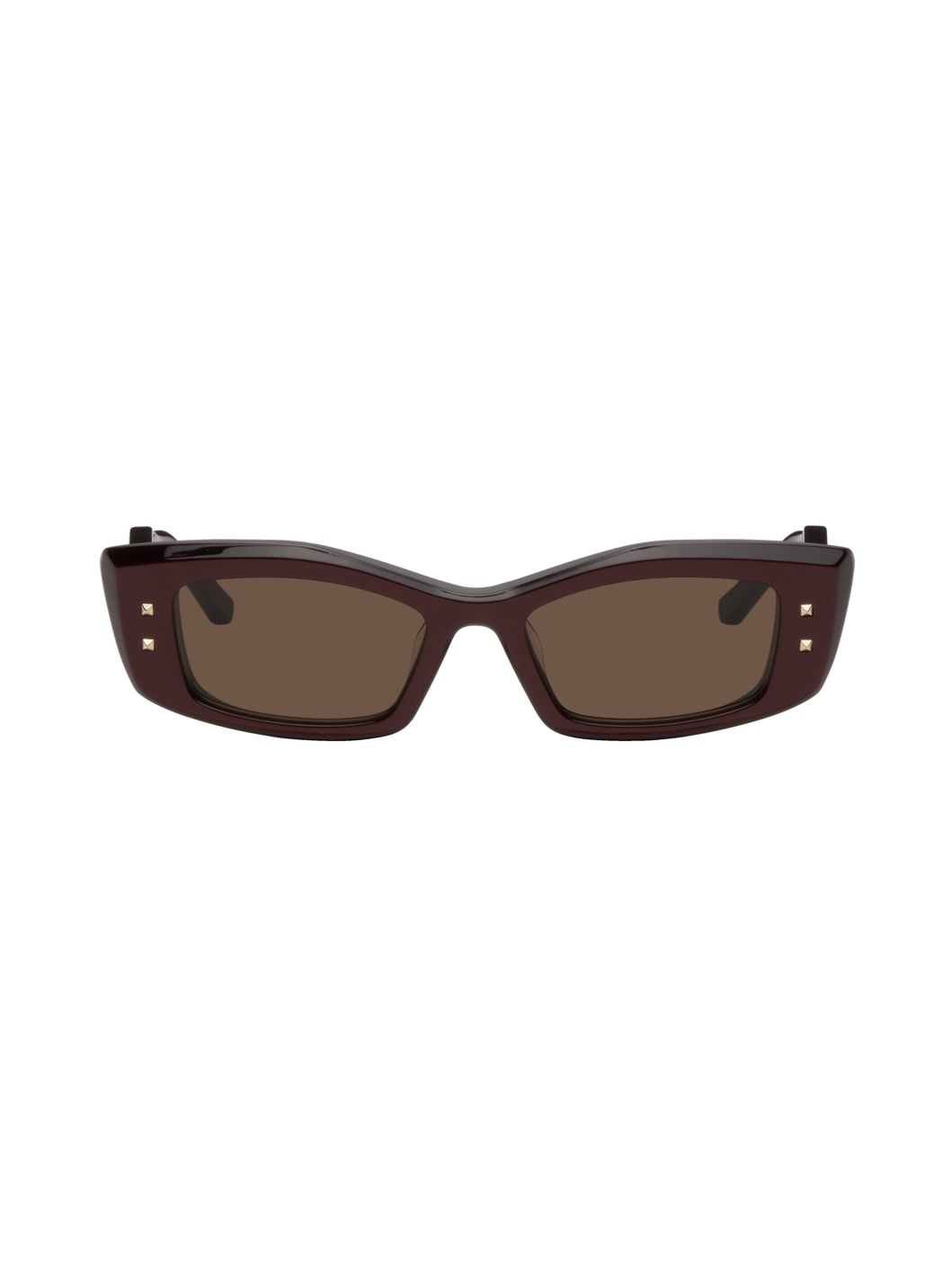 Red V Rectangular Frame Sunglasses - 1
