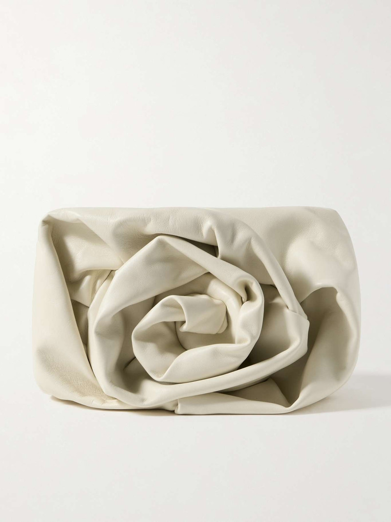 Gathered leather clutch - 1