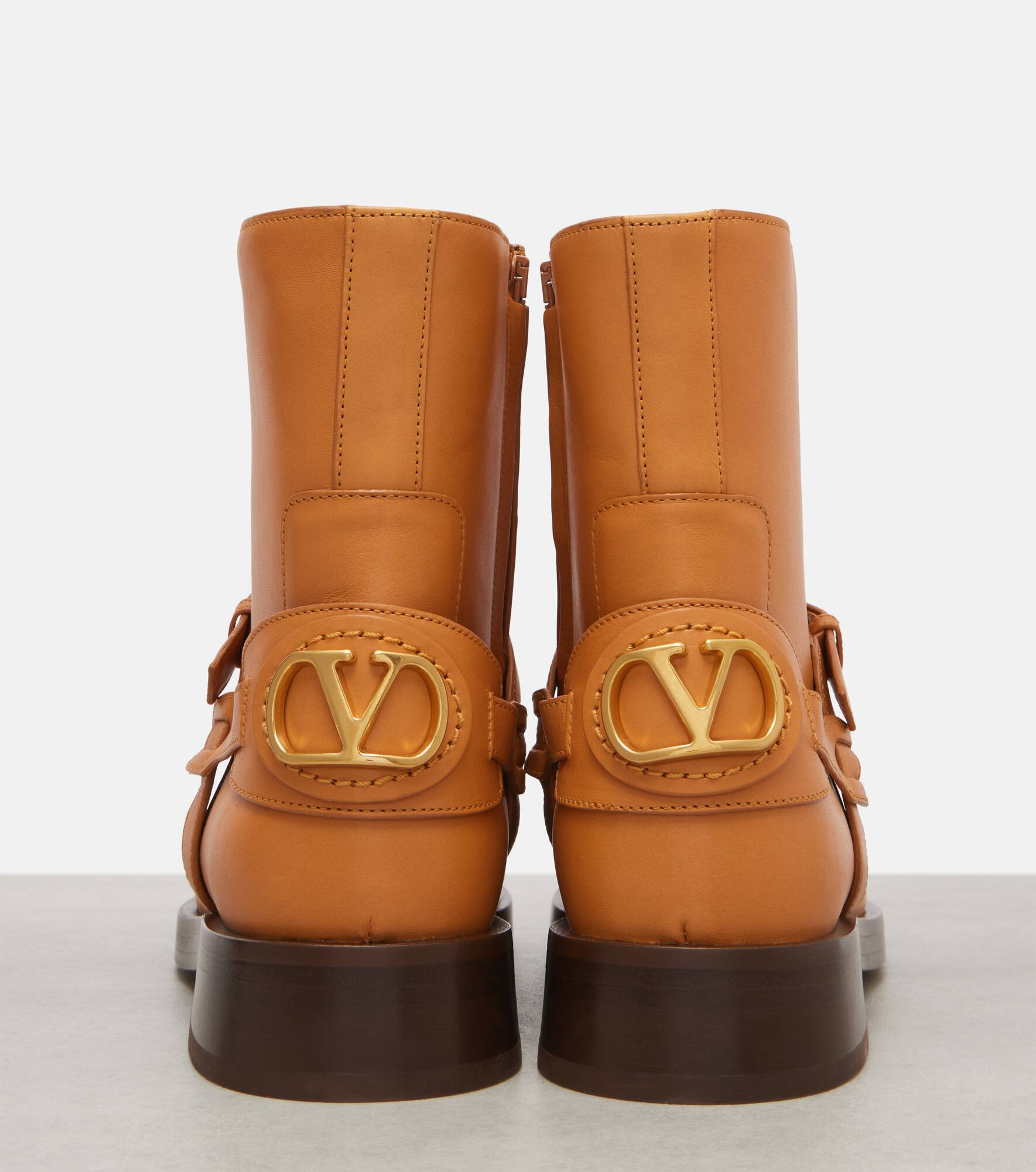 VLogo leather ankle boots - 5