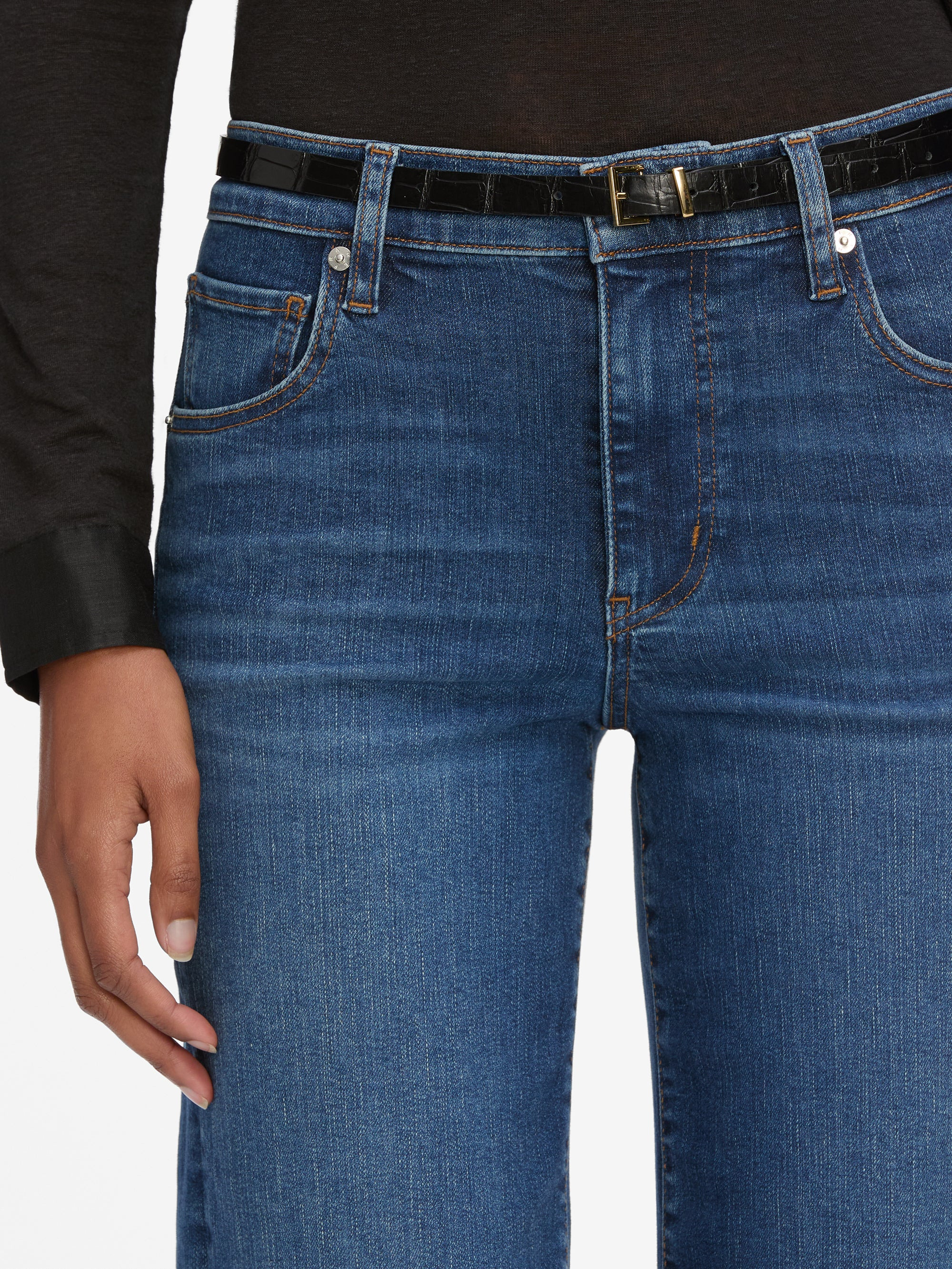 The Petite Croc Belt in Black - 2