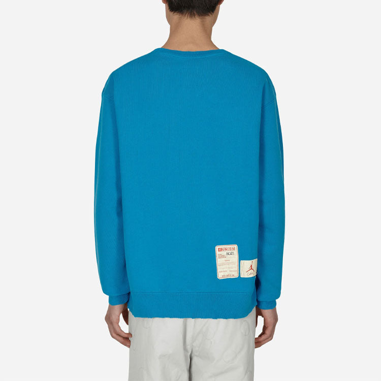 Air Jordan x union Crossover SS22 Logo Solid Color Sleeve Sports Round Neck Asia Edition Blue DJ9523 - 4