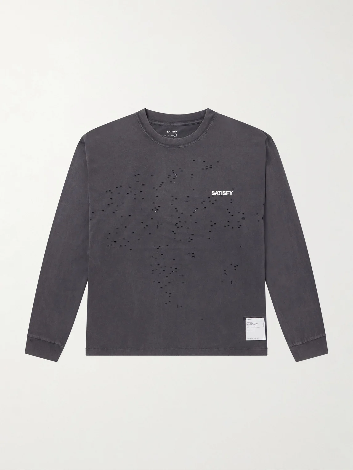 Logo-Print Distressed MothTech™ Waffle-Knit Cotton T-Shirt - 1