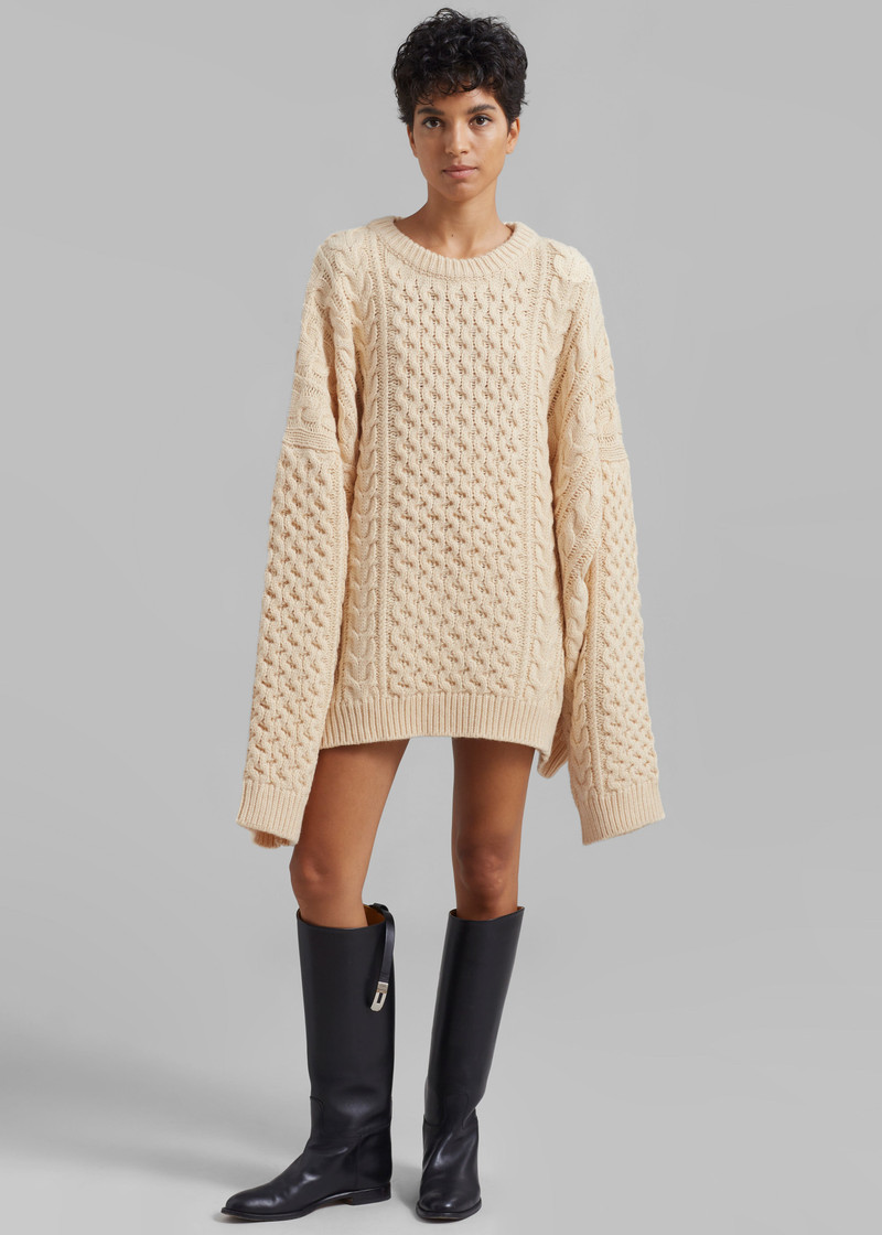 Pailey Braided Sweater - Cream 6