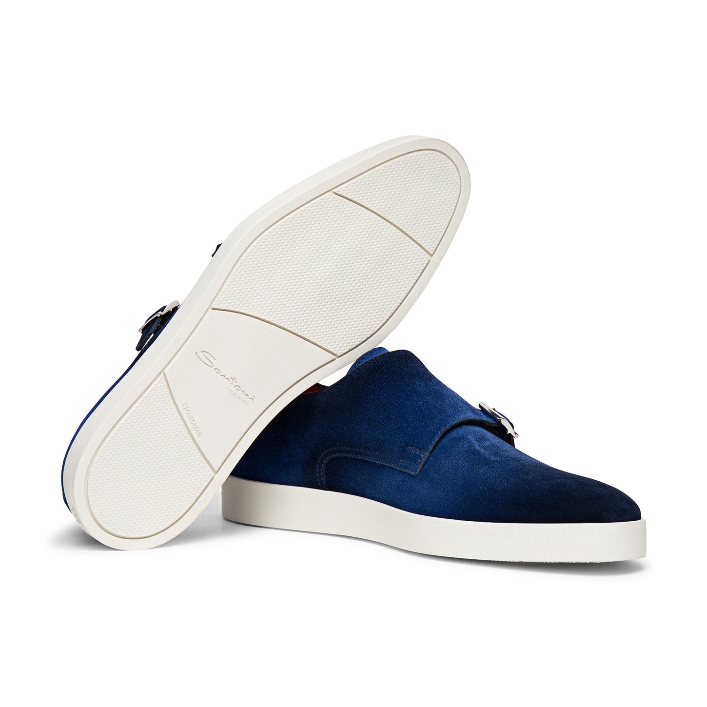 Men’s blue suede double-buckle shoe - 3