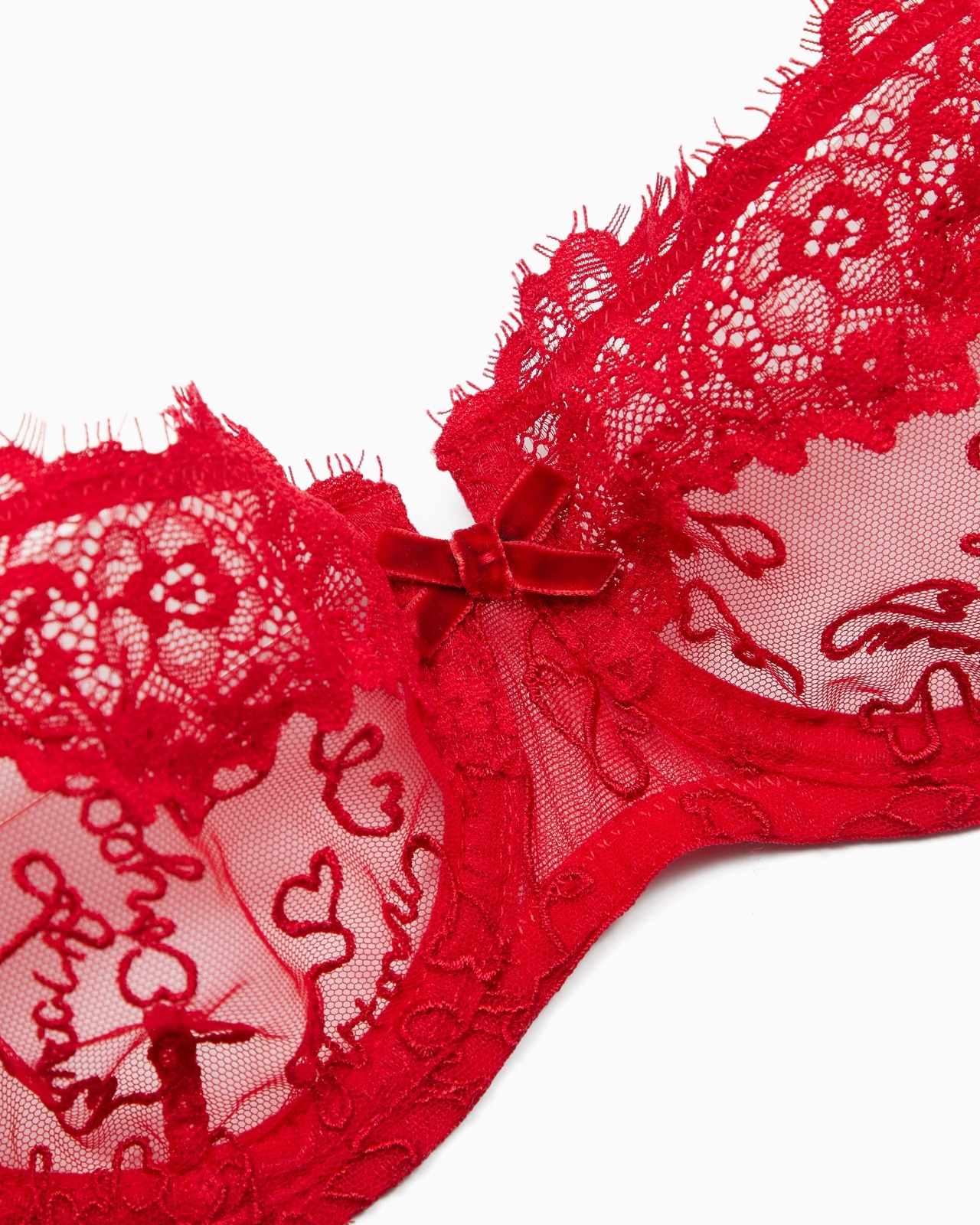 MESH BALCONETTE BRA WITH ALL-OVER HOLIDAYS LOGO EMBROIDERY - 4