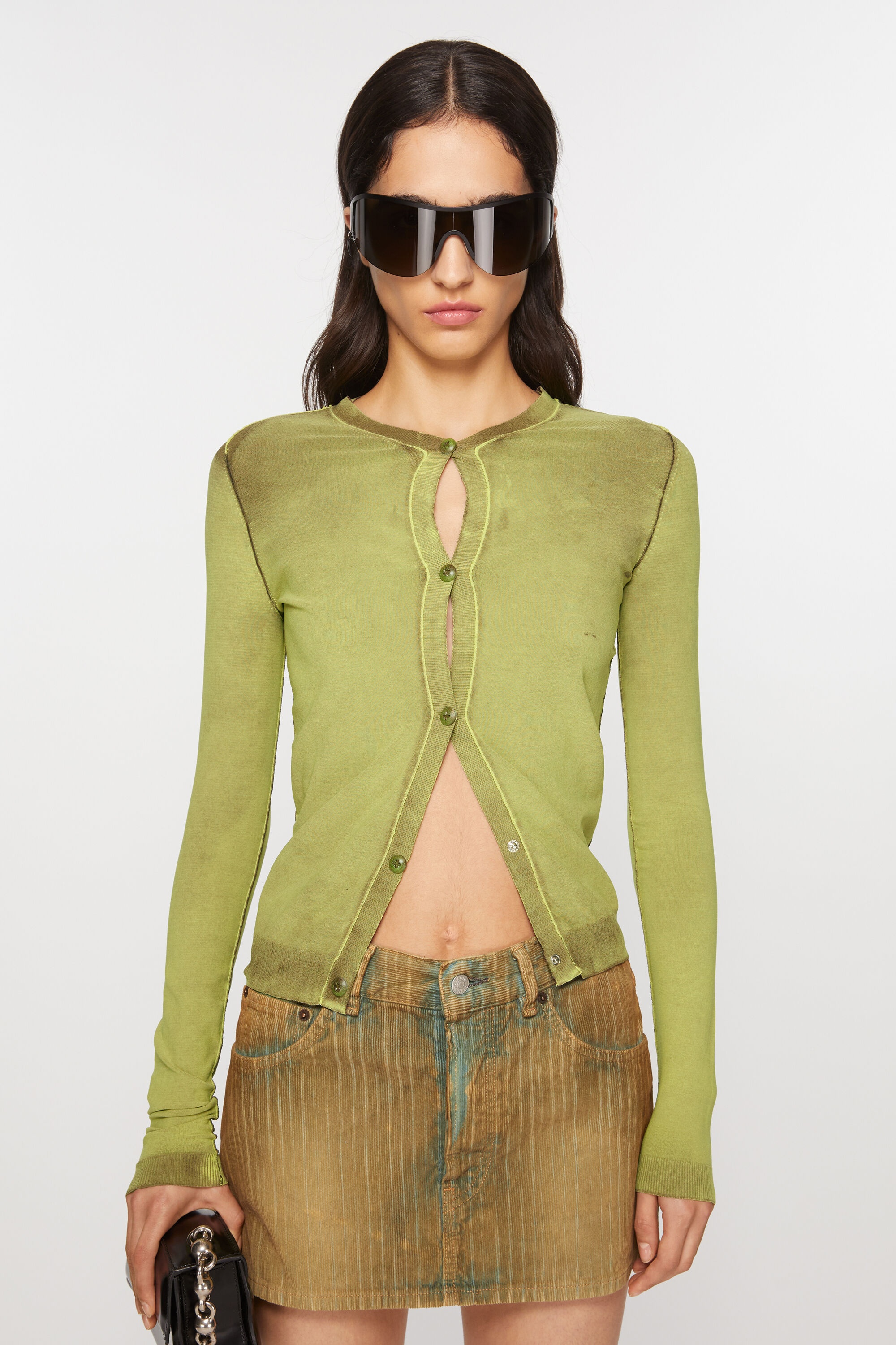 Button-up cardigan - Lime green - 2