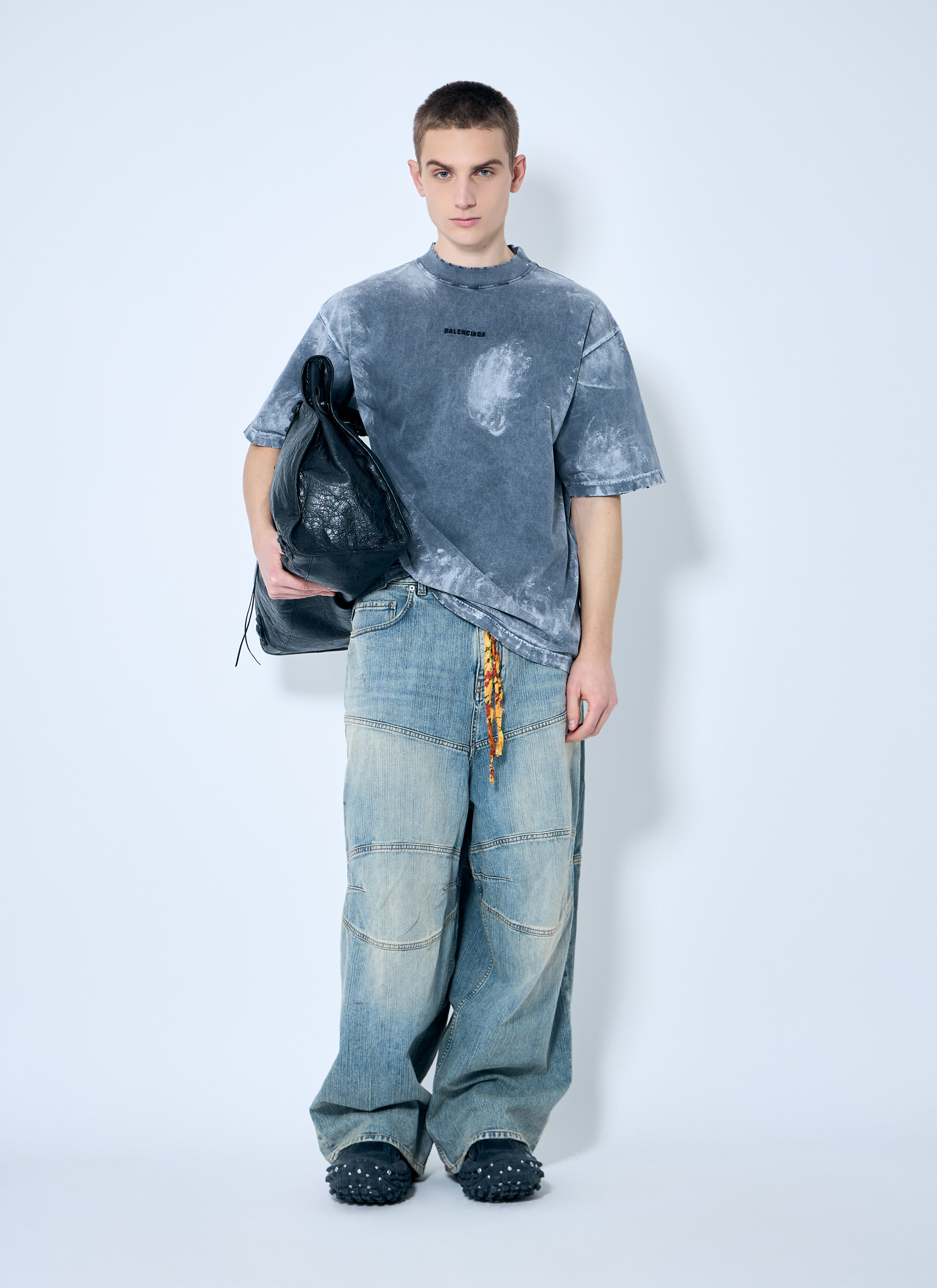 Baggy Panel Construction Jeans - 2
