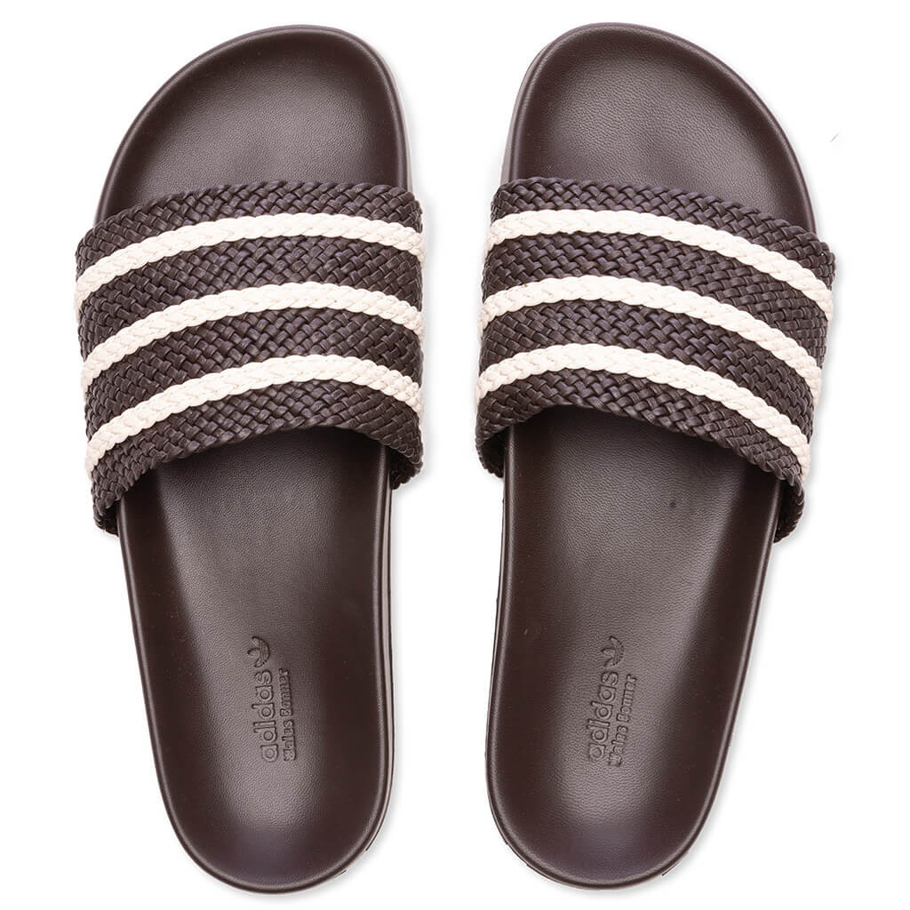 ADIDAS ORIGINALS X WALES BONNER ADILETTE - DARK BROWN/WONDER WHITE/NIGHT BROWN - 5