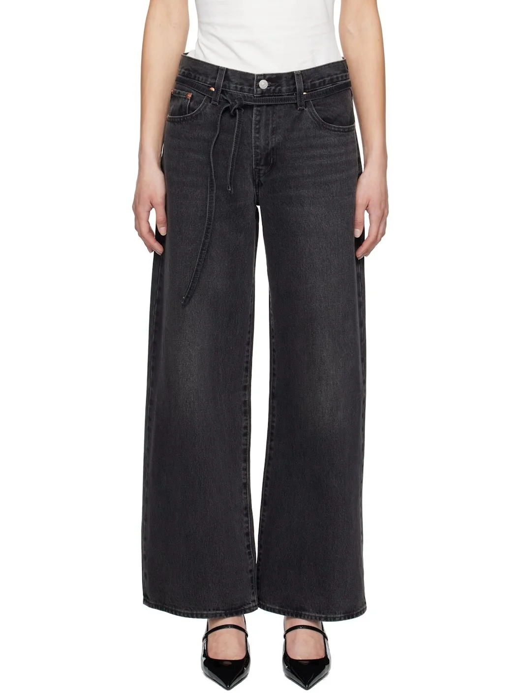 Black XL Baggy Straight Jeans - 1