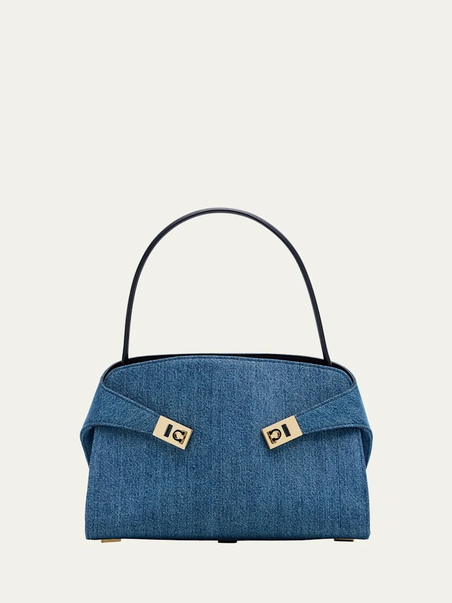 Hug Washed Denim Shoulder Bag - 1