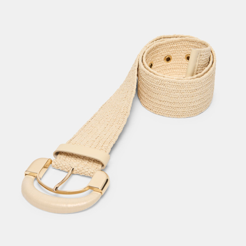 RAFFIA OVERSIZED BUCKLE BELT NATURAL 3