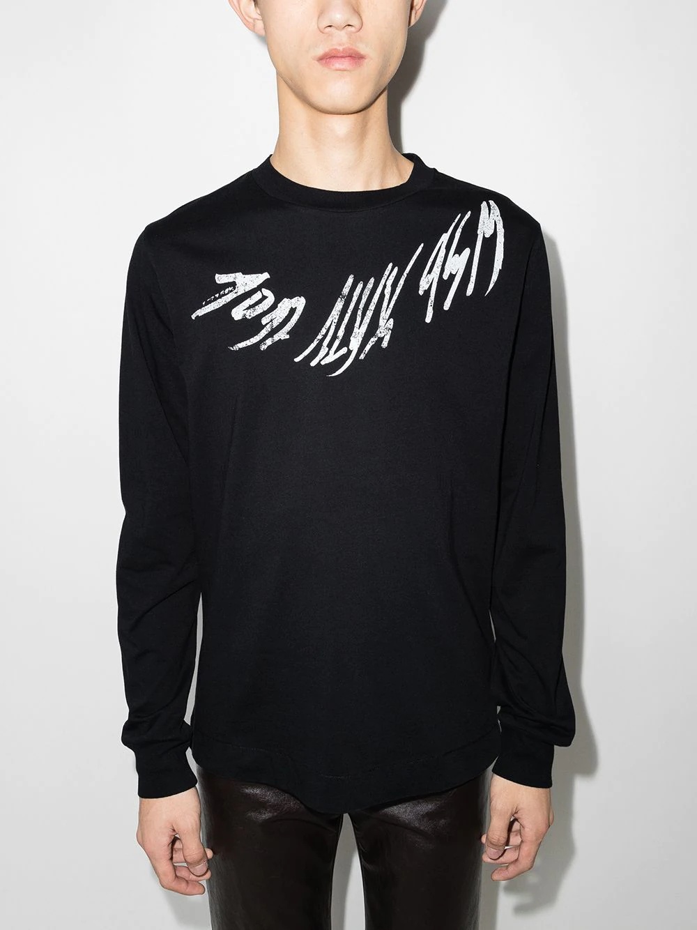 Script print long-sleeve T-shirt - 2