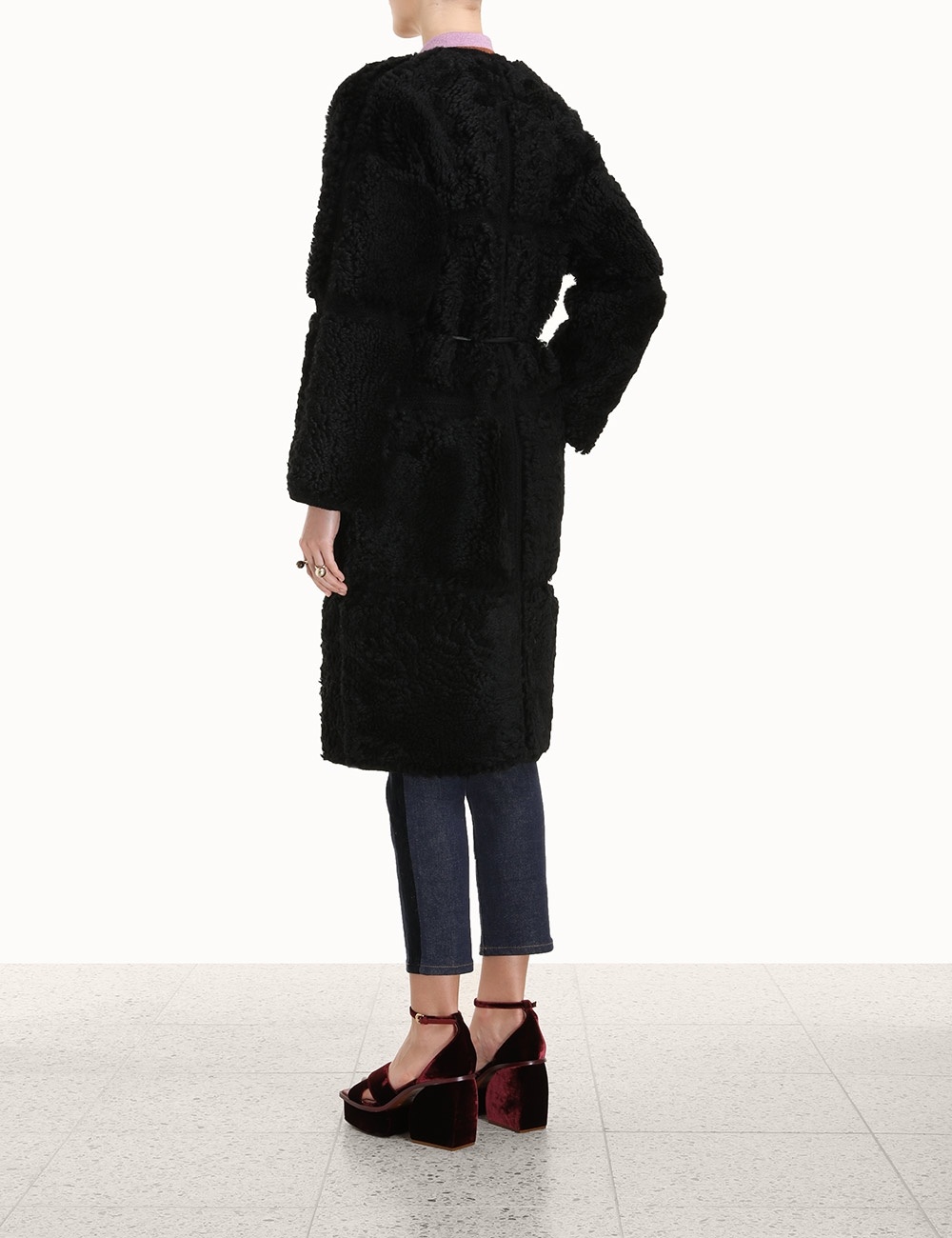 KALEIDOSCOPE SHEARLING COAT - 4