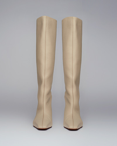 Nanushka PIPPA - Textured-leather knee boots - Creme outlook