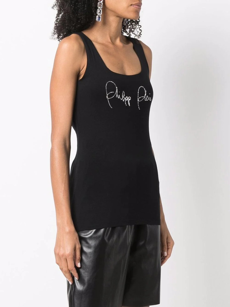 rhinestone-logo tank top 3