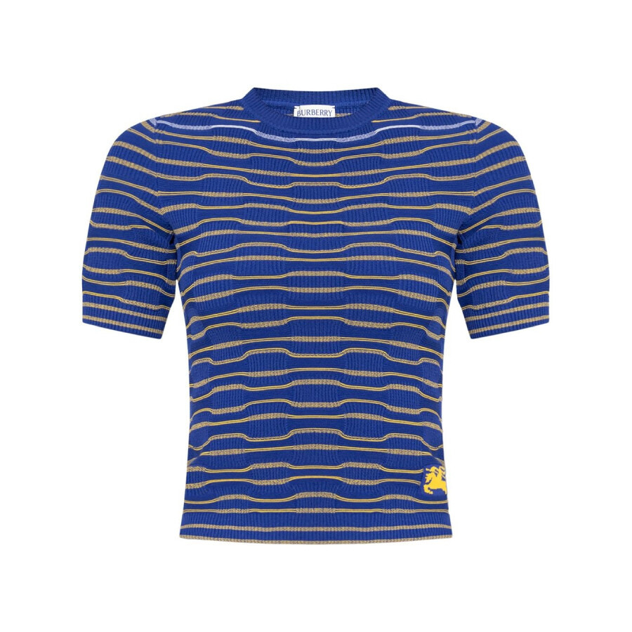 Burberry Striped Cotton Blend Cropped Top - 5
