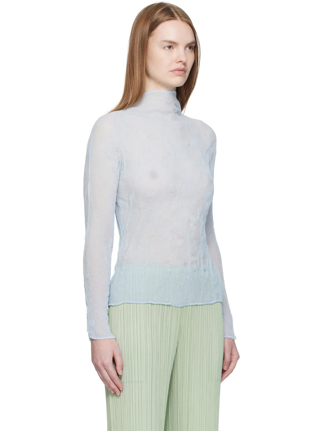 Blue Chiffon Twist 3 Top - 2