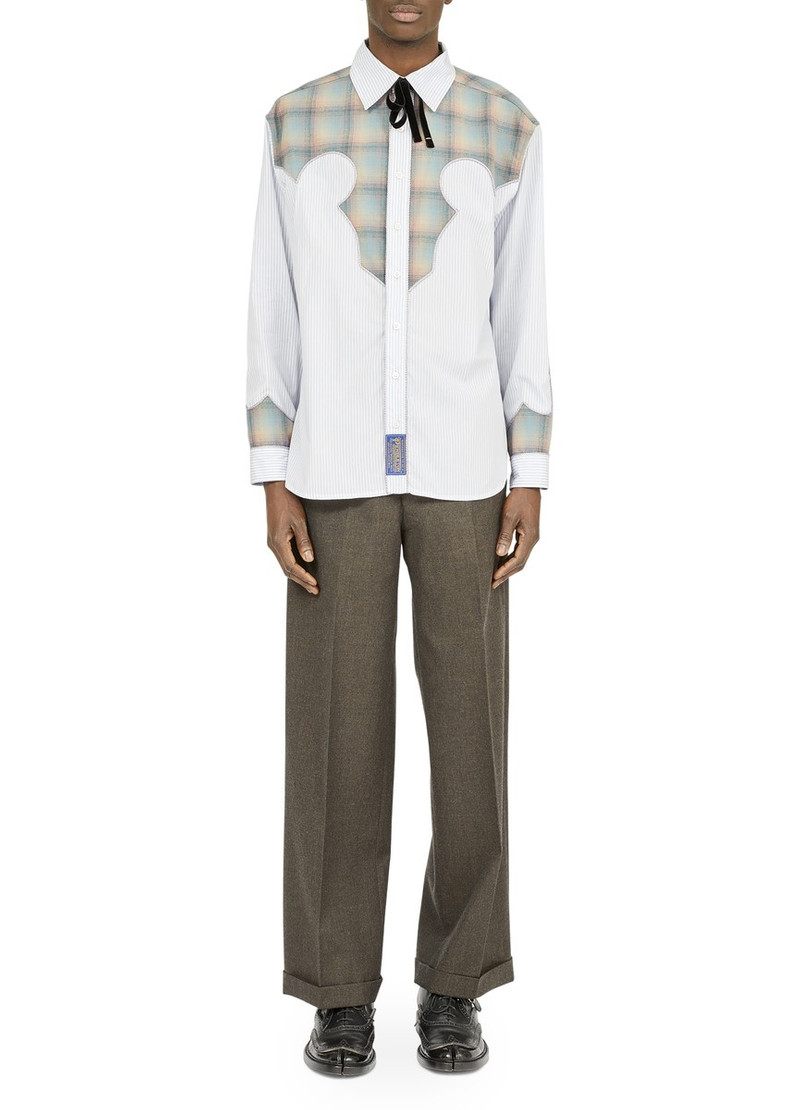 Maison Margiela Pendleton yoke pinstripe shirt outlook