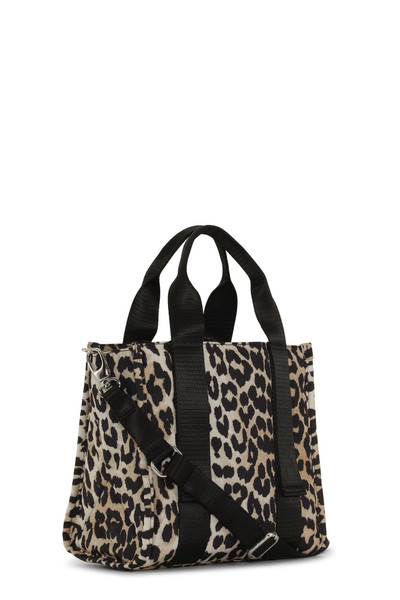 GANNI SMALL LEOPARD TECH TOTE outlook