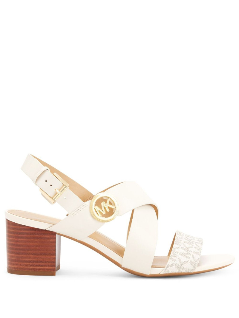 Vera logo-plaque leather sandals 1