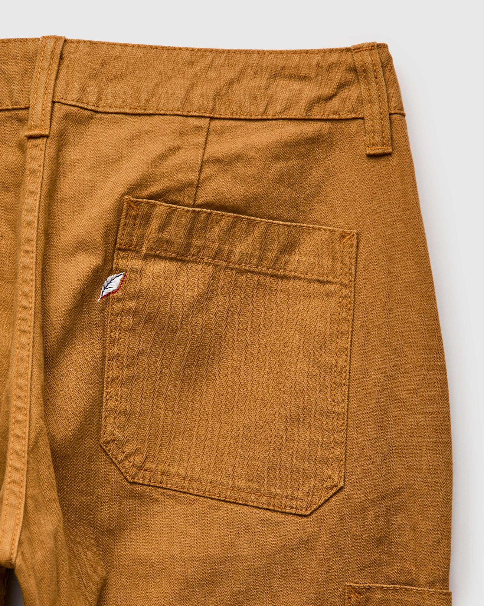 Sulfur Dye Herringbone Work Pants in Camel - 3